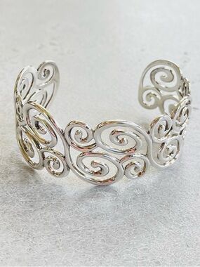 Ross Simons Sterling Silver Cuff Bracelet Open Scroll Ornate Jewelry